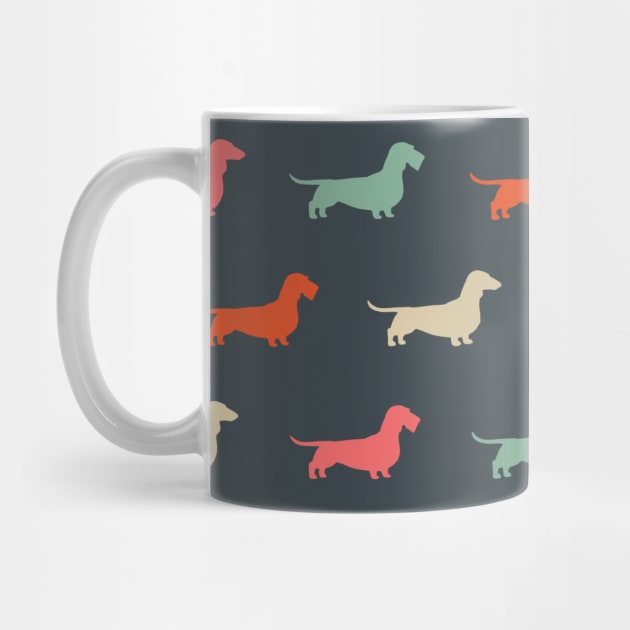 Dachshund Silhouettes Colorful Wiener Dogs Patterned by Coffee Squirrel
